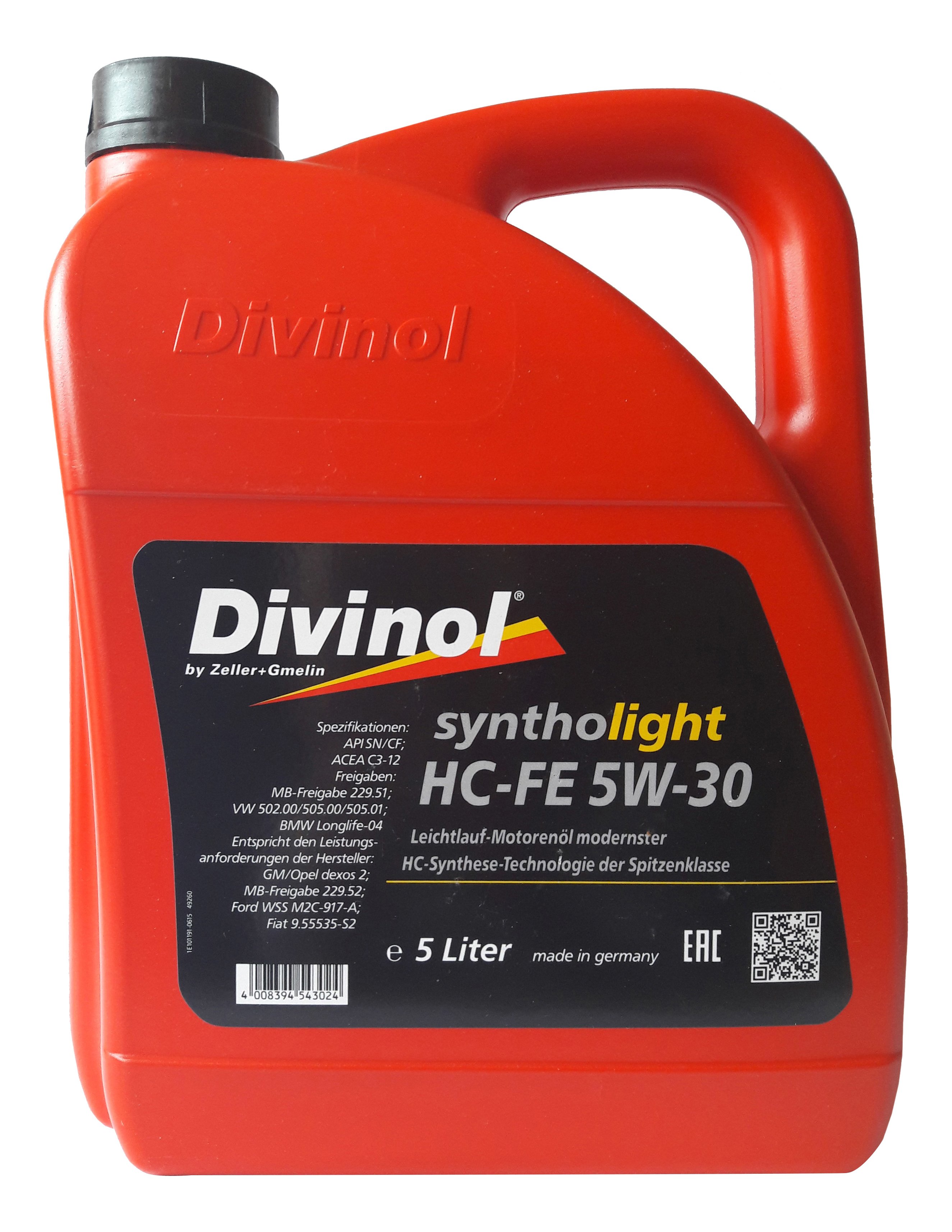 Моторное масло Divinol Syntholight HC-FE 5W30 5л