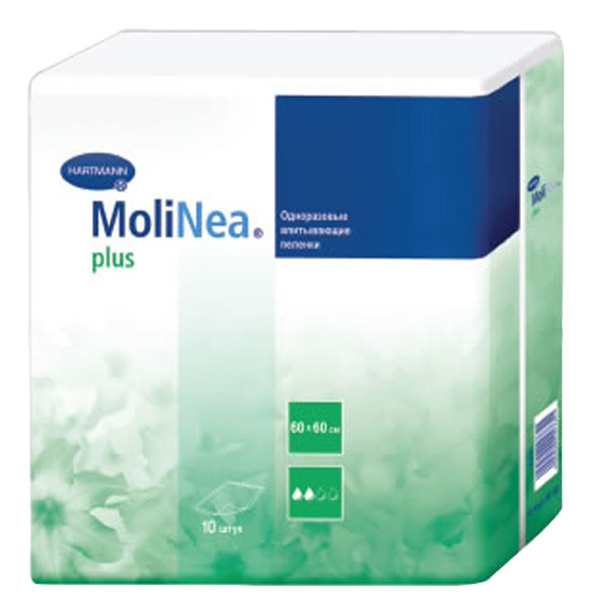 

Пеленки для кошек и собак одноразовые HARTMANN Molinea Plus 60 x 60 см, 10 шт, Molinea Plus