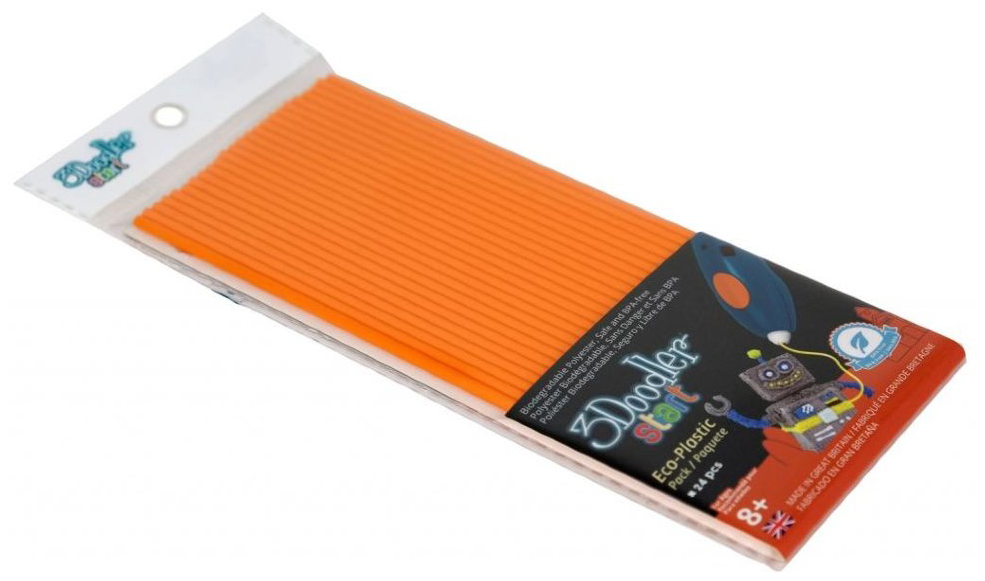 

Эко-пластик к 3Д ручке 3Doodler Start, цвет оранжевый 24 шт
