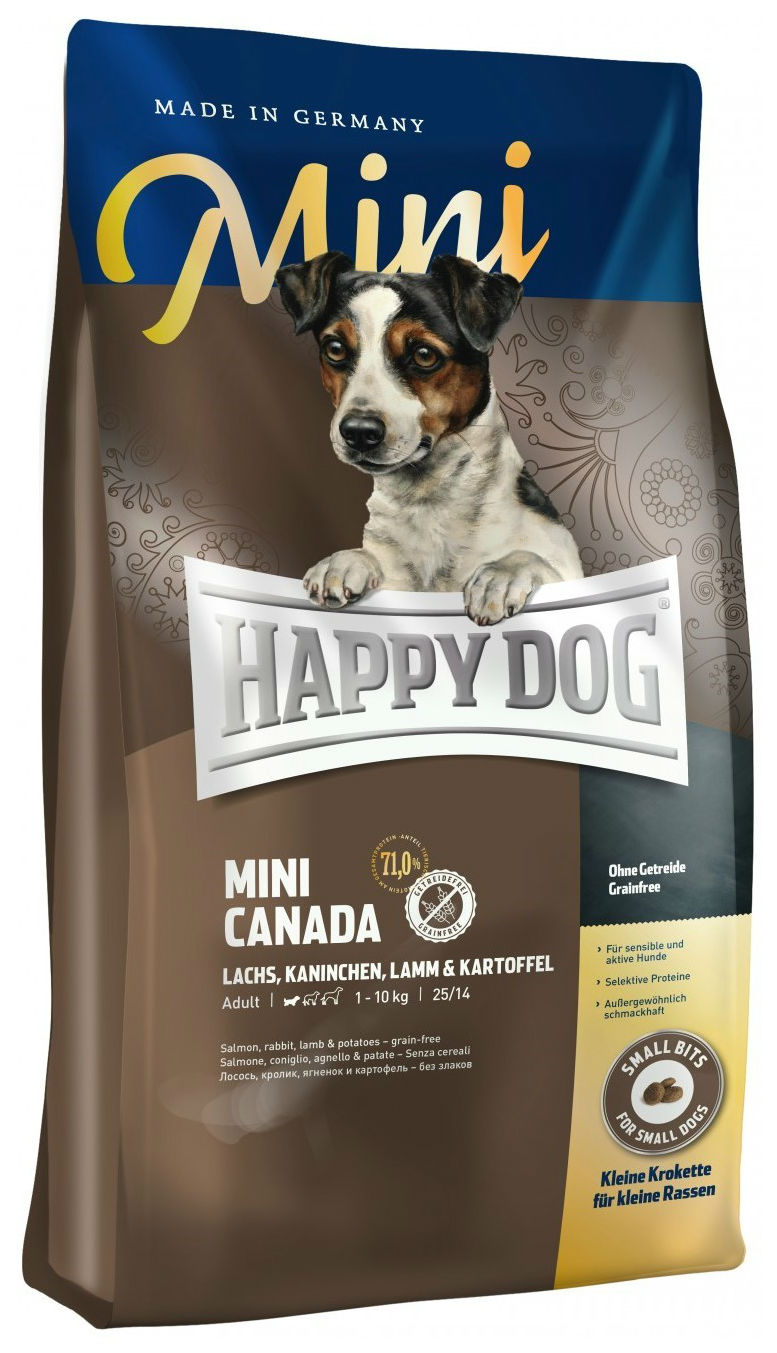 фото Сухой корм для собак happy dog supreme mini canada, для мелких пород, рыба, 4кг