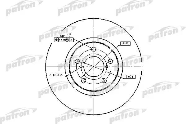 фото Тормозной диск patron pbd1437