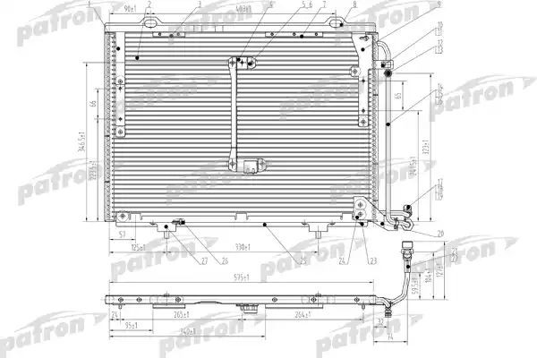 фото Радиатор кондиционера автомобильный patron prs1057