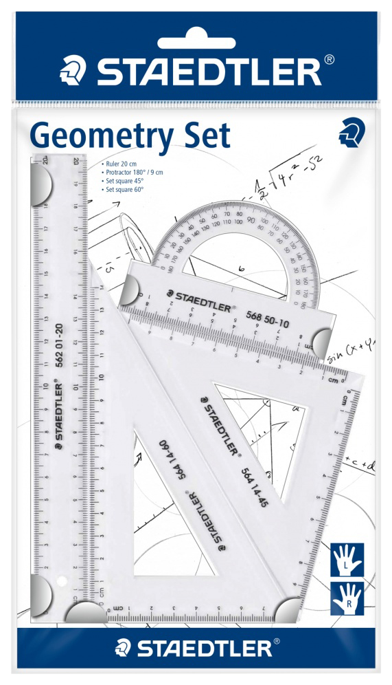 фото Набор для геометрии для левшей и правшей staedtler 4 предмета