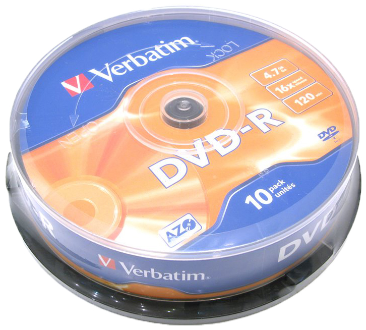 Диск DVD-R Verbatim 43523 10  Шт