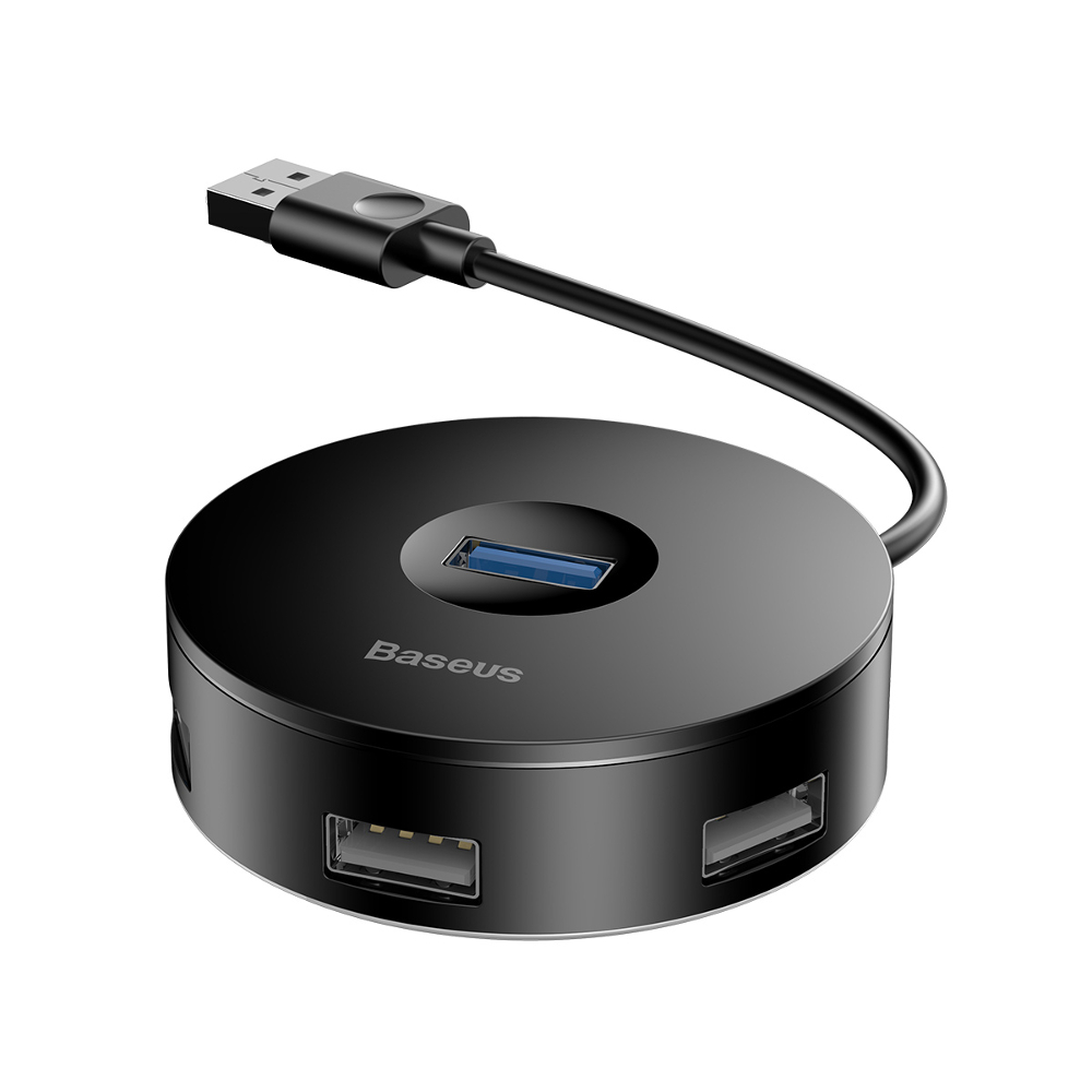 Адаптер Baseus round box USB HUB adapter Black