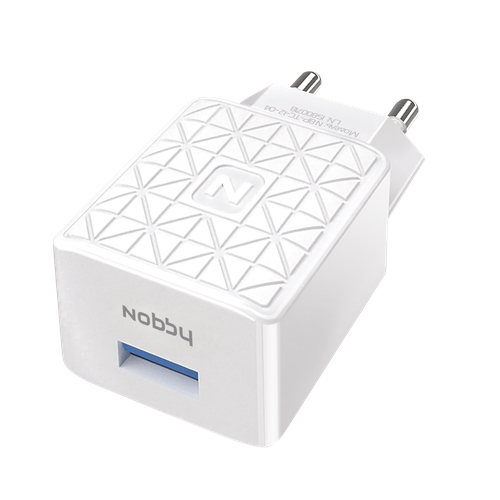 фото Сетевое зарядное устройство nobby practic, 1 usb, 1,2 a, (nbp-tc-12-04) white