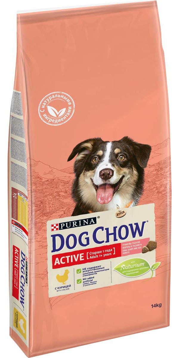 фото Сухой корм для собак dog chow active, для активных, курица, 14кг