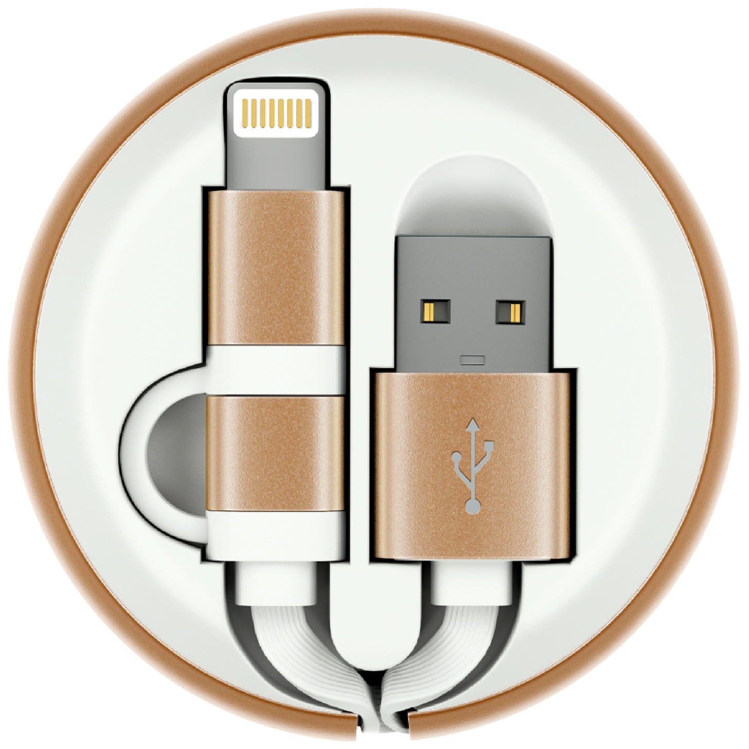 Кабель InterStep Lightning+MicroUSB 0,9м White/Gold