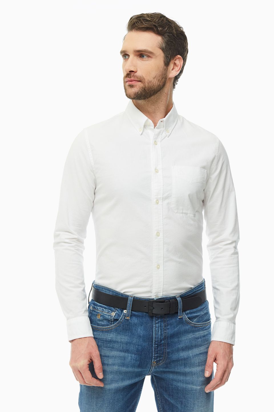 

Рубашка мужская Calvin Klein Jeans J30J314224.YAF0 белая S, Белый, J30J314224.YAF0