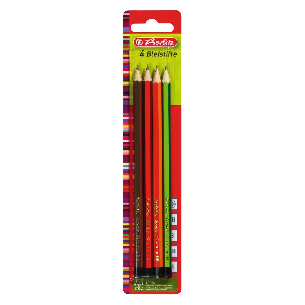 

Карандаши Herlitz 8670051 чернографитные 4 шт.