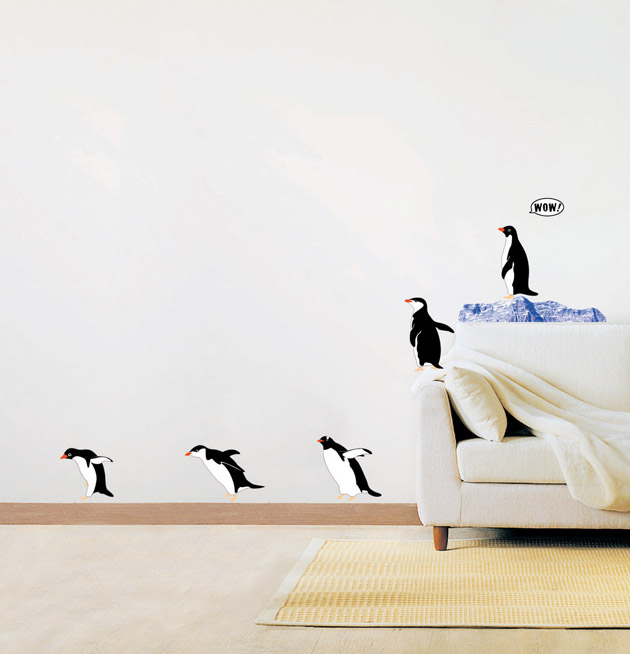 Виниловая наклейка на стену Home-decors Пингвины 60х80см