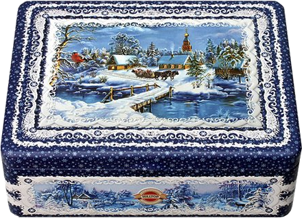 фото Чайный набор hilltop шкатулка зимняя сказка 4 чайницы и ложка-ситечко подарочный 200 г nobrand