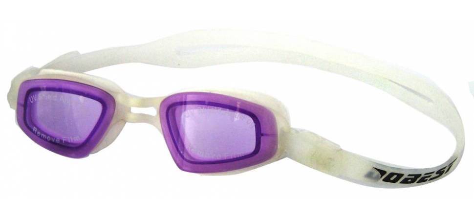 фото Очки для плавания dobest hj-16 белые/фиолетовые