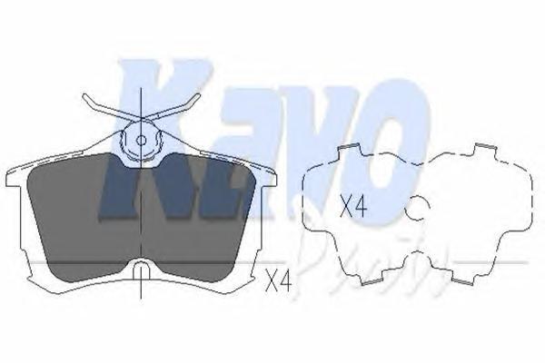 

Комплект тормозных колодок kavo parts KBP2011