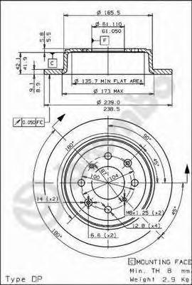 Тормозной диск brembo 08571910