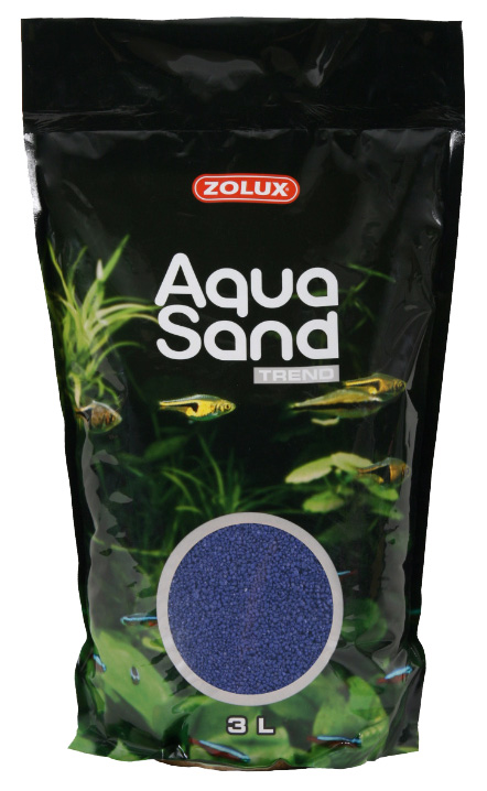 Кварцевый песок для аквариумов ZOLUX Aquasand Trend Ultramarine, синий, 4,72 кг, 3 л