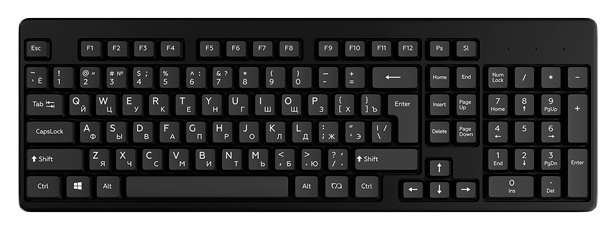 

Клавиатура Red Square RSQ-KBWD-001 Black, RSQ-KBWD-001