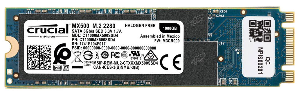 

SSD диск Crucial MX500 1ТБ (CT1000MX500SSD4N), MX500