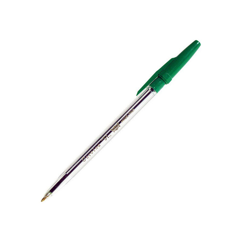 Ручка шариковая Carioca Corvina 51 40163/04, прозрачный корпус, зеленая, 1 мм, 1 шт.
