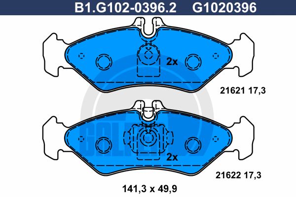 

Комплект тормозных дисковых колодок GALFER B1.G102-0396.2