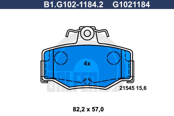 фото Комплект тормозных дисковых колодок galfer b1.g102-1184.2