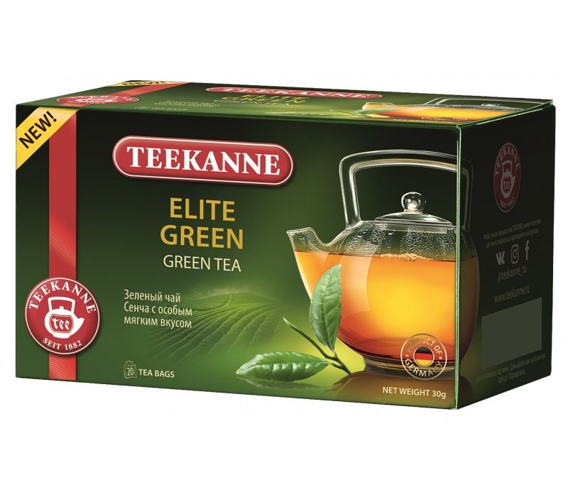 фото Чай зеленый teekanne elite green 20 пакетиков