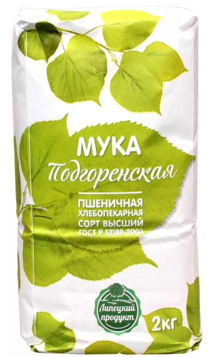 

Мука Подгоренская пшеничная хлебопекарная 2 кг