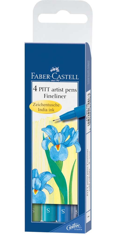 фото Faber castell набор капиллярных ручек холодные тона pitt artist pen fineliner faber-castell