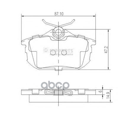 

Комплект тормозных колодок NIPPARTS J3615012