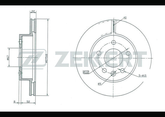 фото Тормозной диск zekkert bs-5238