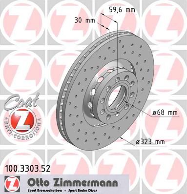 

Тормозной диск ZIMMERMANN 100.3303.52