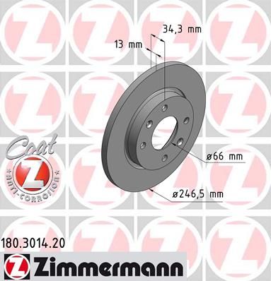 

Тормозной диск ZIMMERMANN 180.3014.20