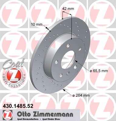 

Тормозной диск ZIMMERMANN 430.1485.52