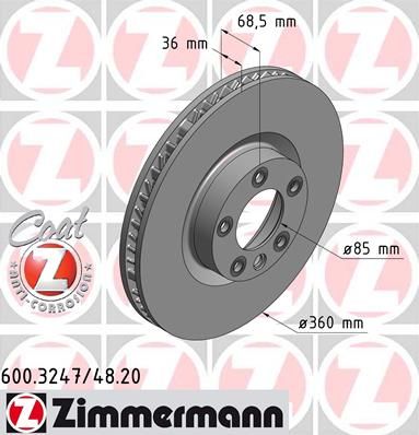 

Тормозной диск ZIMMERMANN 600.3248.20