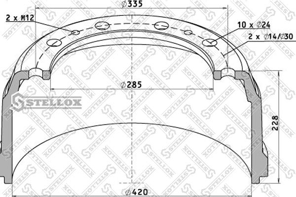 

Тормозной барабан STELLOX 85-00036-SX