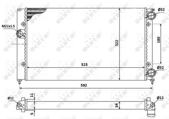 Радиатор охлаждения двигателя NRF 529501