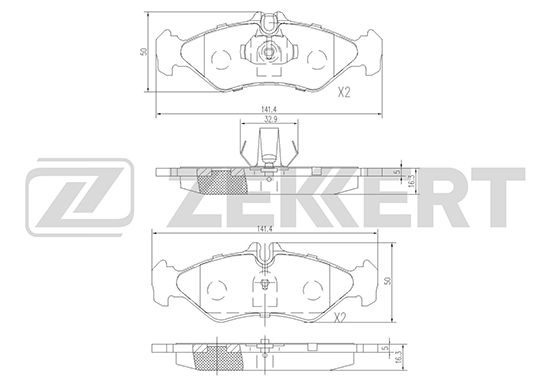 фото Комплект тормозных колодок, дисковый тормоз zekkert bs-1280