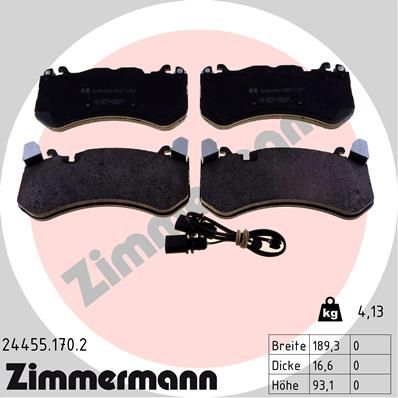 

Комплект тормозных колодок, дисковый тормоз ZIMMERMANN 24455.170.2