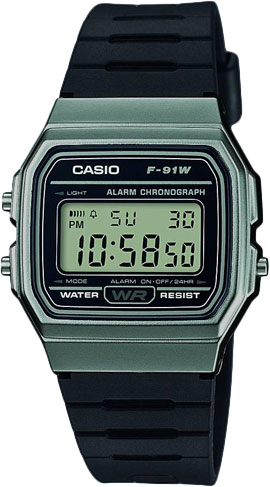 фото Наручные часы электронные мужские casio collection f-91wm-1b