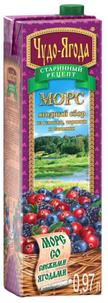 Морс Чудо-ягода, ежевика, клюква, черника, 0.97 л