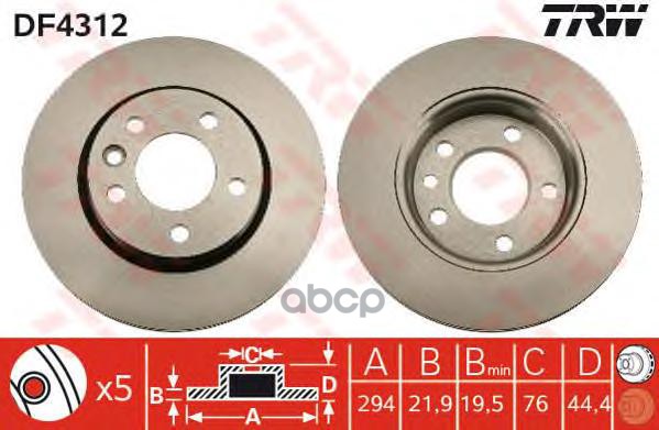 фото Тормозной диск trw/lucas для df4312