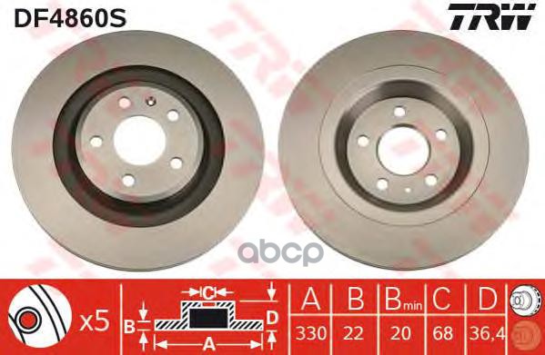 фото Тормозной диск trw/lucas df4860s
