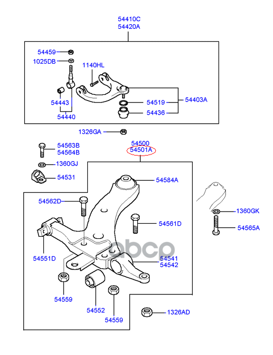 

Рычаг подвески KIA 5450138620
