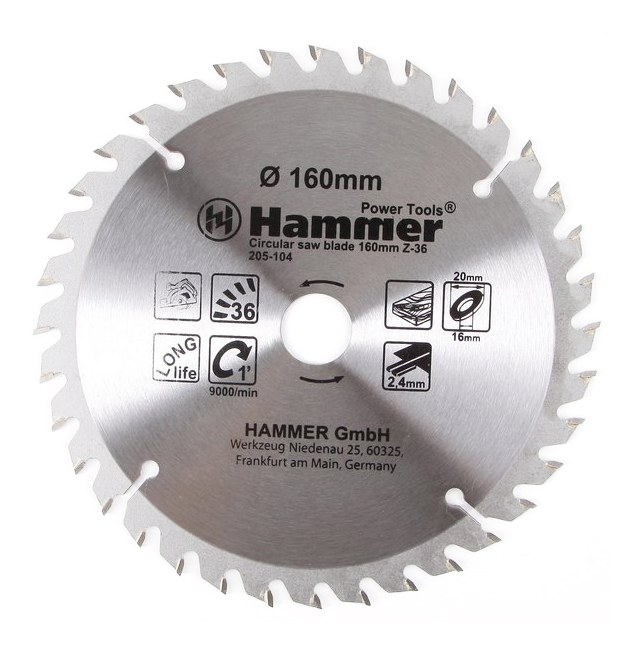 Пильный диск по дереву  Hammer 30654