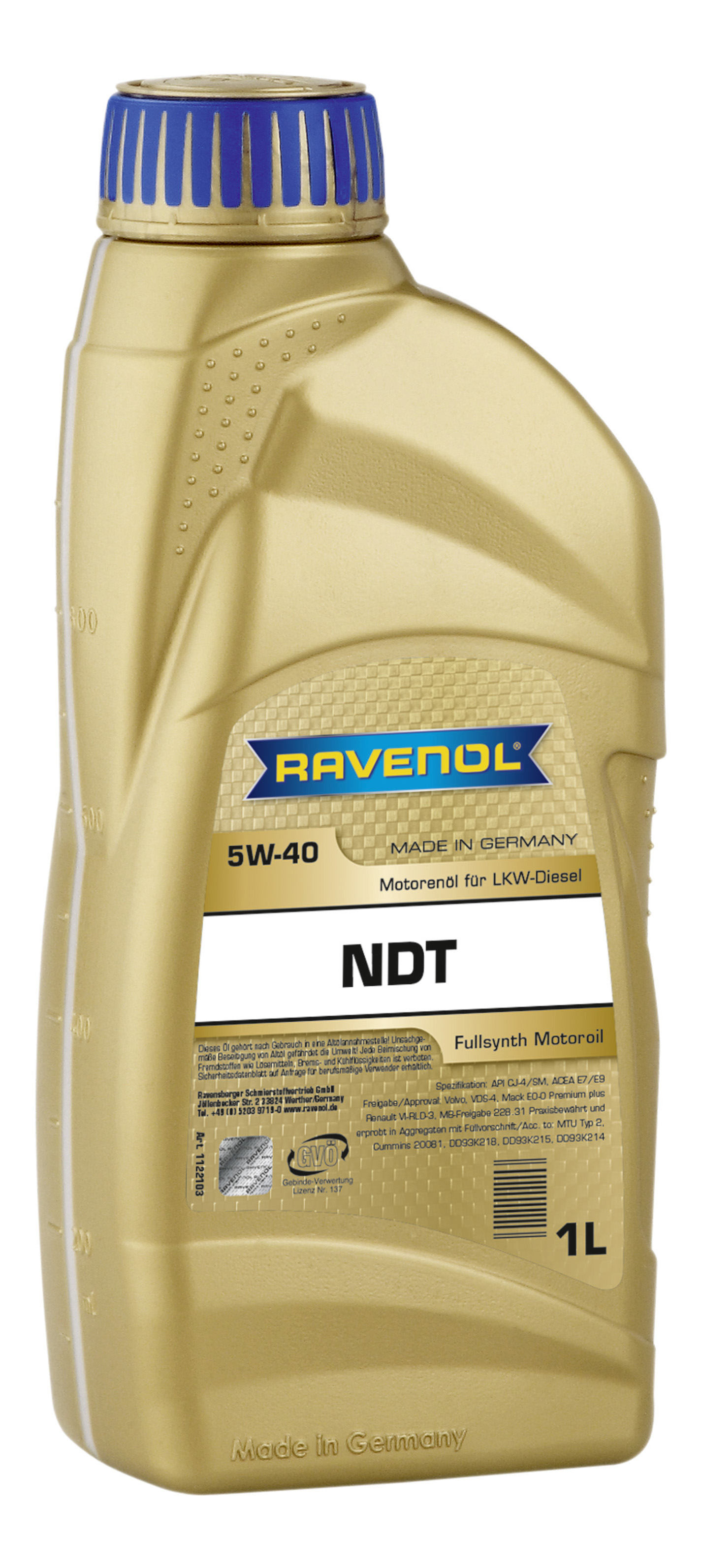 Моторное масло Ravenol NDT 5W40 1л