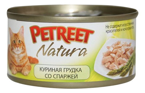 фото Консервы для кошек petreet natura, куриная грудка, спаржа, 70г