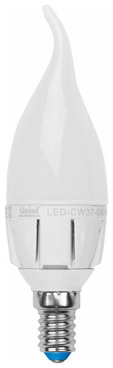 фото Лампа светодиодная (08137) e14 6w 3000k led-cw37-6w/ww/e14/fr alm01wh uniel