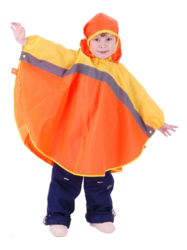 фото Дождевик детский чудо-чадо светлячок 134-140 оранжевый-желтый