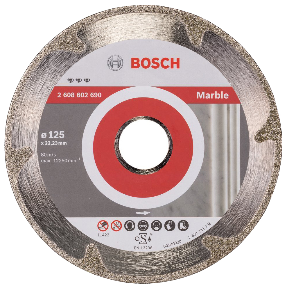 Диск отрезной алмазный Bosch Bf Marble125-22,23 2608602690 диск алмазный по мрамору 1a1r marble elite 400x2 4x9 5x60 25 4 мм diam 000662