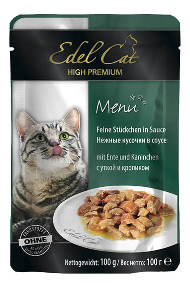 фото Влажный корм для кошек edel cat menu, утка, кролик, 20шт по 100г